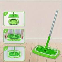 2/4/6 Pcs Reusable Microfiber Mop Pads Compatible , Dry And Wet Dual-Purpose Flat Mop Covers, Washable Pads For Surface/Hardwood Floor Cleaning (Mop Not Included) - 綠色 - 查看 5