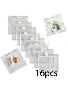 3/8/16pcs Medicine Storages Bag, Reusable Medicine Storages Bag, Zipper Medicine Bag Set, Lure Bag Jewelry Storage Bag Self-Sealing Drug Storage Device And Travel Accessories - Multicolor - View 9