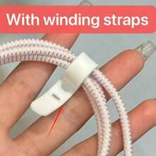 粉色蝴蝶结苹果15W充电线保护套，兼容20W，适用于 14，防摔，13英寸充电器头保护套 - 粉紅色蝴蝶結 - 查看 4