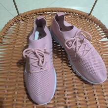 Women's Pastel Knit Sneakers - Breathable Comfort Shoes For Daily Wear  Pink Knit Sneakers - Comfort Casual Shoes For Women Comfortable Pastel Knit Sneakers - Shoes For Outings & Commute   Everyday Pink Knit Sneakers - Breathable Comfort Casual Shoes Plus Size Pastel Knit Sneakers - Comfort Casual Shoes - 粉色 - 查看 4
