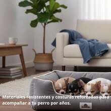 Cama Alta Cuadrada para Perros Chica Chico– Cama Suave y Acolchada con Bordes Elevados y Material de Poliéster y Algodón (Café) - Gris - Ver 6