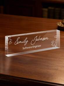Custom Engraved Acrylic Name Plate For Desk,-37styles,Desk Name Plate Personalized, Office Desk Decor For Women Men, Acrylic Desk Accessories, Office Gifts For Boss, Employee Appreciation Gifts,Ideal For Boss, Teacher, Coworker Appreciation Gifts,Personalized Office Decor, Ideal Gift For Bosses, Teachers, Lawyers, Doctors & Colleagues - Perfect For Housewarming, Christmas, Thanksgiving, Personalized Gifts, Holiday Gifts - Multicolor - View 30