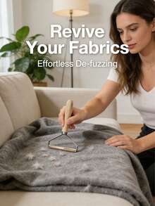 1个木制双面毛衣除毛器，适用于去除宠物毛发和一些厚衣物上的毛发，不适用于薄织物，手动操作，容易损坏薄衣物，温和除毛 | 符合人体工程学设计 | 织物工具，衣物除毛器（颜色/款式随机） - 彩色 - 查看 8