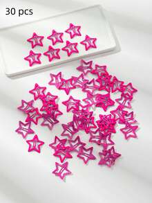 10 chiếc kẹp tóc cơ bản thời trang dành cho nữ với họa tiết ngôi sao màu hồng, phù hợp sử dụng hàng ngày, phụ kiện màu hồng, kẹp tóc, kẹp cài tóc, đồ dùng học tập, phụ kiện tóc, vẻ quyến rũ năm mới, phụ kiện đội đầu, ghim cài tóc - Màu Hồng Tươi - Xem 23