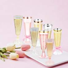 5盎司香槟杯，可重复使用的香槟杯，透明塑料马提尼杯 - 适用于鸡尾酒、香槟、甜点，也可作为可重复使用的慕斯杯、果汁杯、迎宾饮料杯、饮品杯使用。 - 多色/款式隨機 - 查看 7