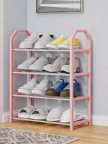 1 pièce Organisateur de rangement à 4 niveaux pour chaussures, meuble de rangement pour chaussures autoportant parfait pour la penderie, l'entrée, le couloir, le vestibule, le salon, la chambre. Assemblage facile, structure en métal économisant l'espace. Étagère d'affichage pour chaussures, bottes, Baskets, pantoufles et accessoires. Solution d'organisation design minimaliste moderne et compact. - Multicolore - Voir 10
