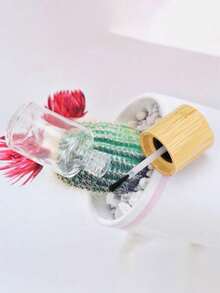 1pc 8ml Nail Polish Refillable Bottle With Bamboo Cap, Portable Nail Polish Gel Refill Container - Clear - View 9