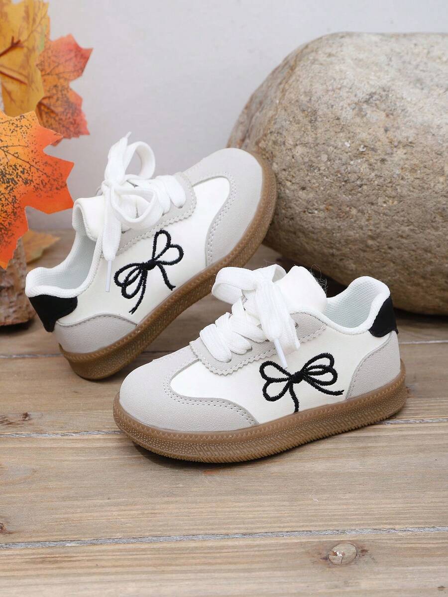 1 Pair Girls' Summer Sports Shoes, Fashion Casual Sneakers - Beige - View 1