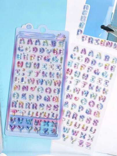 3D水晶宝石字母贴纸、糖果贴纸、手机贴纸、物品装饰贴纸、剪贴簿贴纸、日记贴纸、水瓶贴纸、笔记本电脑贴纸、剪贴簿套装