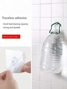 1-10pcs/Set Heavy Duty Self-Adhesive Wall Hooks, Suitable For Hanging Pictures, Frames, Bags, Kitchen Utensils - No Screws Needed, Washable, Reusable, No Drilling Required - Ideal For Home Decor And Organization - Transparent - View 7