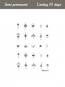 STARTTOOS Herbal Juice Semi-Permanent Tattoo Sticker Y2K Mini Star & Moon Small Pattern 7-14 Days Long-Lasting Waterproof Non-Fading Finger Ear Behind Shoulder Neck Collarbone Body Temporary Innovative Tattoo Sticker - Blue - View 7