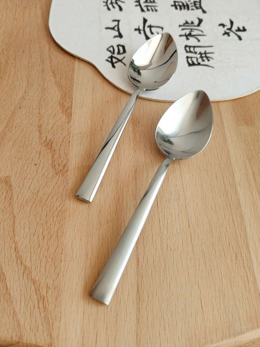 2pcs/4pcs/6pcs Demitasse Espresso Spoons, Premium Ice Cream Spoons, 5.4 Inch (13.8 Cm) 430 Stainless Steel Small Reusable Spoons For Coffee, Tea, Desserts, Appetizers, Ice Cream, Yogurt - Multicolor - View 1