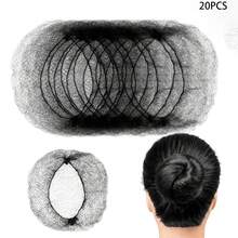 10/20个装隐形尼龙发网，适用于餐饮服务人员、厨房工作人员，20英寸，纯色，适合餐厅服务员、空乘人员、舞蹈演员、医生、护士等。