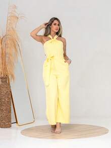 Tailored Jumpsuit With Zipper M3094 - Amarillo - Ver 7