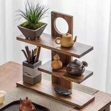 1件装多层木质首饰架，带杯架、收纳架、秋季装饰壁挂架、首饰托盘、首饰展示架、装饰展示架、农舍风格中号收纳托盘架、复古架