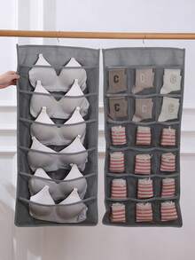 1个旋转金属架悬挂式文胸收纳盒，超大双面壁挂式收纳架，衣柜网袋，可收纳文胸、袜子、内衣，功能性内衣收纳整理架，学习用品 - 彩色 - 查看 2