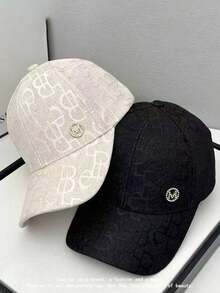 Mũ lưỡi trai thương hiệu Rhinestone M Logo, Mũ chống nắng nữ kiểu dáng thường ngày với thêu chữ, chất liệu polyester, thoáng khí và chống tia UV, thích hợp cho mùa xuân và mùa hè. - mũ - Xem 12