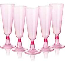 5.5oz Reusable Plastic Champagne Flutes, Modern Elegant Design, Suitable For Weddings, Parties, Christmas, Birthdays, Halloween, Thanksgiving (Champagne Glasses, Wine Glasses, Plastic Cups, Cocktail Glasses, Birthday Cups)