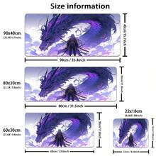 Alfombrilla de escritorio grande estilo japonés samurái, con diseño de dragón morado genial para gaming. Alfombrilla de ratón XXL, deskmats de anime kawaii, protector de escritorio y alfombrilla para teclado de portátil - Morado - Ver 3