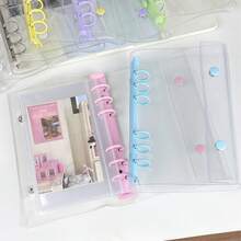 1个A6便携式透明活页夹，透明贴纸簿，贴纸簿，照片收纳袋，相册，预算计划本，日记本，笔记本，办公用品