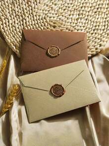 10pcs Envelopes, Office Envelopes, Wedding Invitation Cards, Western Business Invitation Letters, Holiday Gifts, Party Decoration Envelopes, Multi-Style & Multi-Color Wool-Like Texture, DIY Handmade Storage, Solid Color Invitations - Multicolor - View 4