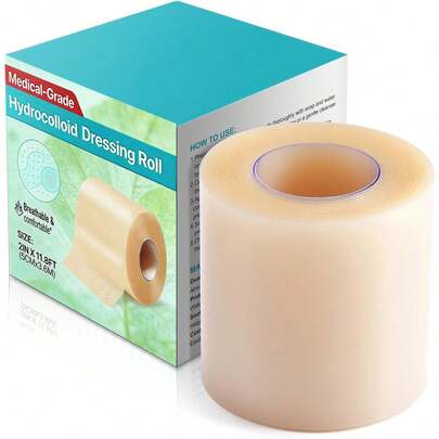2in X 11.8ft Hydrocolloid Wound Care Roll, Self-Adhesive, Waterproof | Super Absorbent