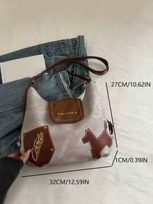 返校季波点翅膀设计大容量通勤手提包，韩版时尚多功能单肩/斜挎/双肩包，适合日常使用 - 卡其色 - 查看 5