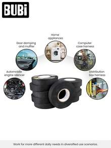 2 Rolls High Temperature Wire Harness Tape, Suitable For Automotive Engine Circuits, Heat Resistant, Protective Sealing Function, Universal Sound Insulation And Noise Reduction Cable Fixing Protection Function, Auto Parts