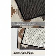 [Machine Washable Vintage Long Rug/Area Rug] 1pc Western Greek Key Greek - For Residential & Commercial Spaces, Runner Rug, Entry Rugs, Machine Washable Long Mat, Room Decor, Home Decor For Bathrooms, Bathtub Areas, Hallways, Balconies, Bedrooms, Entryways, Laundry, Living Room, Bedside And Sofa Area Mat, Durable And Soft Floor Mat - Brown - View 10