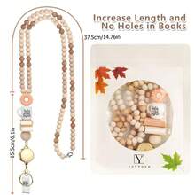 Teacher Lanyard With Id Holder, Retractable Lanyards For Id Badges Keys, Cute Natural Wooden Beaded Lanyard For Women - 多色-c - 查看 2