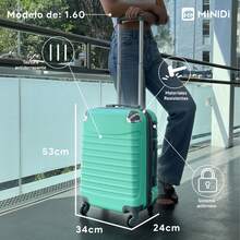 10KG Travel Suitcase With 360 Wheels And Telescopic Handle - Black and White - View 9
