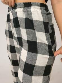 Women's Plaid Sleep Pants - màu đen - Xem 3
