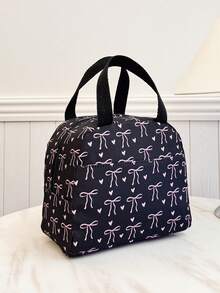 学生便携式保温午餐包，加厚可爱水果午餐手提袋，带蝴蝶结和爱心图案，防水大容量，男女通用，适合野餐、返校、露营等场合，是送给女性的理想礼物。 - 彩色 - 查看 5