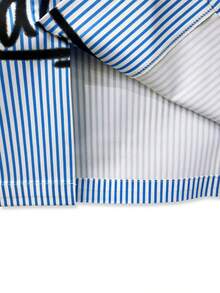 印花衬衫，男女通用，蓝色条纹上衣，可爱小狗皇冠和心形花朵图案，情侣装，街头艺术风格，休闲外向，年轻人，度假衬衫，情人节礼物，短袖，夏威夷风情 - 淺藍色 - 查看 5