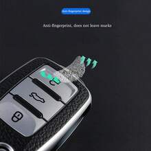 TPU Leather Pattern Car Key Case Keychain, Suitable For Polo, Golf, Passat, Beetle, Tiguan, SEAT Leon, Altea, Kodiaq - Black - View 7