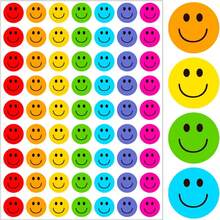 630pcs/10sheets Happy Smiling Face Self-Adhesive Stickers, Teacher Reward Stickers, Colorful Mini Motivational Stickers - Happy Times - View 1