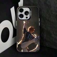 Anime Haikyuu!! Funda para de Karasuno High School compatible con 17, 16, 15, 14, 13, 12, 11, Pro, Max, Plus, Air, a prueba de golpes, mate, negra, rígida - Z7 - Ver 4