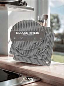 4 buc covorașe din silicon rezistente la căldură, pernă izolatoare din silicon multifuncțională pentru bucătărie, suporturi pentru oale, suport pentru linguri, suport pentru suporturi pentru suporturi de masă anti-opărire
