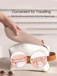 1个婴儿硅胶围兜，防水、防污、防漏，适合用餐时使用 - 小熊图案