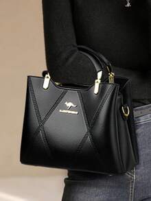 High Quality Genuine Leather Casual Women's Handbag, Luxury Handbag, Ladies Bag, Designer Tassel Shoulder Crossbody Bag, Women's Tote Bag - Black - View 11