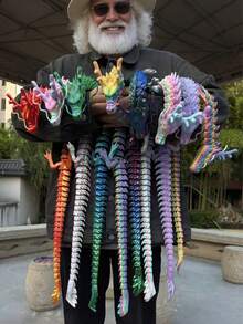 1pc Giant 90cm/35.43in And 60cm/23.62in 3D Desktop Decor, Christmas, Halloween, Thanksgiving, Valentine's Day, Easter Gift, Printed Dragon Model Flying Dragon Decor, Car Interior Ornament Giant Dragon, Office Desk Decor, Beautiful Holiday Gift, Huge Gag Gift - Multicolor - View 2