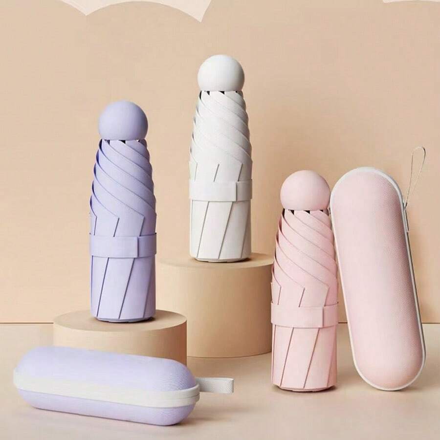 1 hộp đựng ô siêu nhỏ gọn, ô gấp mini chống gió và chống nước di động dùng ngoài trời, lựa chọn mùa xuân hè, quà tặng cho phù dâu, trang trí phòng ngủ, bãi biển, du lịch, dành cho nam, dành cho nữ, kỳ nghỉ, Ngày Quốc tế Phụ nữ, đồ dùng cần thiết khi đi du lịch, quà cưới, Y2K, phòng ngủ, phụ kiện xe hơi nữ, trang trí nhà bếp, đồ dễ thương, quà tặng Ngày của Mẹ, trang trí phòng ngủ, sân vườn, trang trí nhà bếp, mùa hè, bãi biển, đồ dùng cần thiết khi đi du lịch, trang trí phòng, đồ chơi mềm, lễ tốt nghiệp - Màu tím - Xem 1