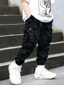 1件装 男童休闲户外通勤迷彩工装裤，春秋季 - 彩色 - 查看 1