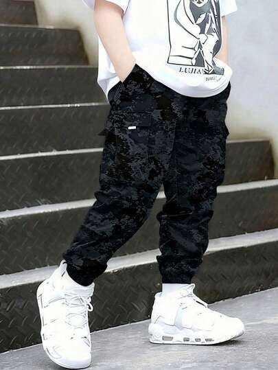 1pc Young BoyCasual Outdoor Commuting Camouflage Cargo Pants, Spring/Autumn