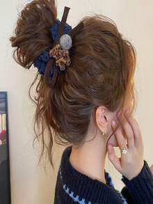 1/2 Stücke Nische Leopard Muster gefaltete Haargummis, vintage süße Bären Spiralhaargummis, elegante Haargummis für Pferdeschwanz, Dutt Gummibänder für den täglichen Gebrauch, Haargummis, Haarseil - Verschiedenfarbig - Übersicht 6