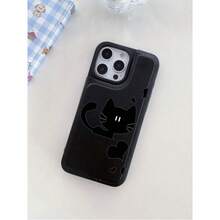 1 Pc Funda de Cartera de Cuero de Lujo y Duradera con Patrón de Gatito de Dibujos Animados Compatible con iPhone 16e 16 15 14 13 12 11 Pro Max SE X XR XS Max 8 7 6 6S Plus, Funda con Ranura para Tarjeta de Crédito y Soporte, Funda de Teléfono a Prueba de Golpes. - Negro - Ver 4