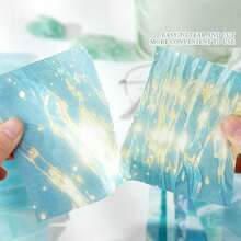 14张/包 大尺寸亮面纹理贴纸，3种纹理类型，粘性背景贴纸，适用于DIY装饰笔记本、计划本、返校用品、办公/学习用品、美术用品 - 彩色 - 查看 8