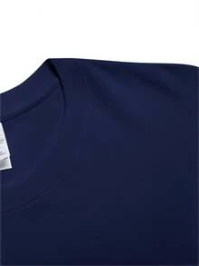 Men's T-Shirt With Stylish Low Battery Print - Stylish Navy Blue T-Shirt For Gym, Streetwear And Casual Looks, Breathable Crew Neck, Summer Workout Top, Durable Material, Short Sleeve, Ideal For Fitness Enthusiasts - Màu xanh hải quân - Xem 2