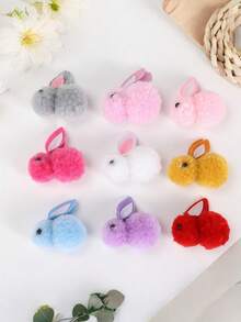 多件套毛绒兔子球猫玩具 - 柔软互动猫玩具球，无需电池，耐用毛绒材质，适合所有猫咪品种，猫咪咀嚼和玩耍玩具