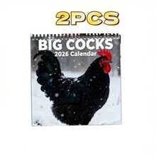 2026 Big Roosters Fun Rooster Calendar - Thickened Spiral Binding & Double-Sided Pages With Funny Rooster Facts & Phrases, Prank Jokes For Animal Lovers - Gag Gift, Weird Birthday Present, Daily Planner (January 2026 - December 2026) - Multicolor - View 13